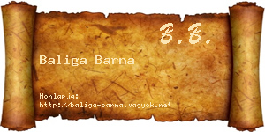 Baliga Barna névjegykártya