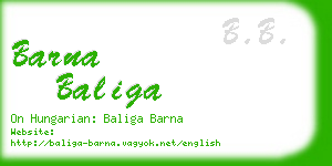 barna baliga business card